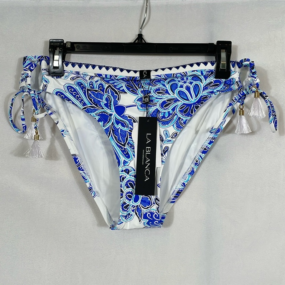 NWT La Blanca Beyond The Pacific Side-Tie Bikini Bottom Size 12 - Picture 4 of 11